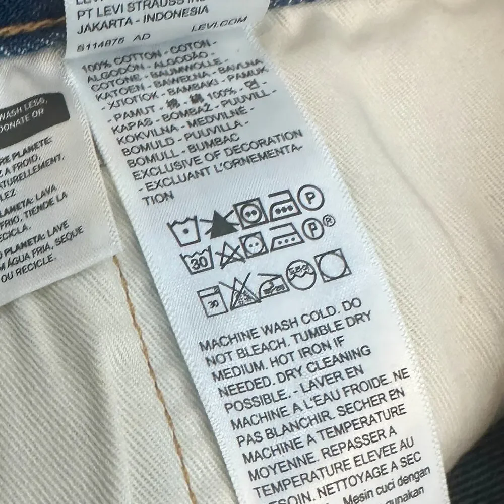 Levi's Selvedge 501 Blue Jean Turquoise Rivet Distressed Mens 40 x 32 Straight